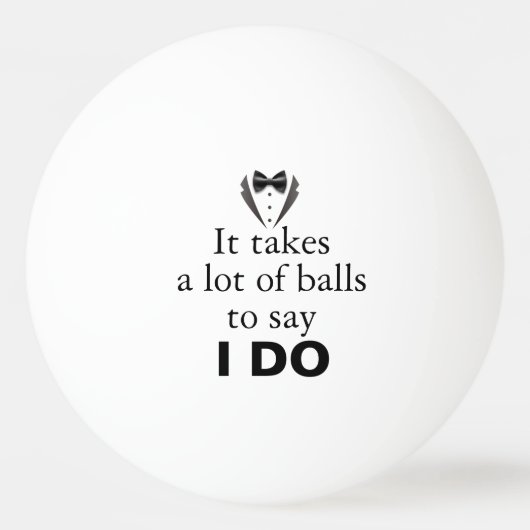 プンおもしろいグルームボウタイ名結婚の日付 卓球ボール (正面)