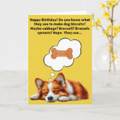 プンおもしろいコリーフラワーハッピーバースデー カード (黄色い花)