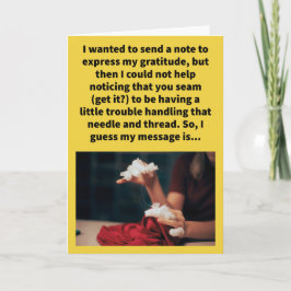 プンおもしろいサンキューたくさん縫う カード