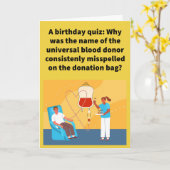 プンおもしろいタイプOハッピーバースデー カード (黄色い花)