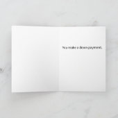 プンおもしろいダウン支払ハッピーバースデー カード (内部)