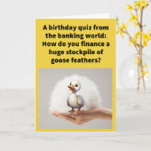 プンおもしろいダウン支払ハッピーバースデー カード (黄色い花)