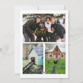 プンおもしろいチキンクリスマスフォトコラージュ シーズンカード (裏面)