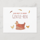 プンおもしろいチキンクリスマスフォト シーズンポストカード (正面)