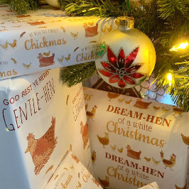 プンおもしろいチキンクリスマス ラッピングペーパーシート