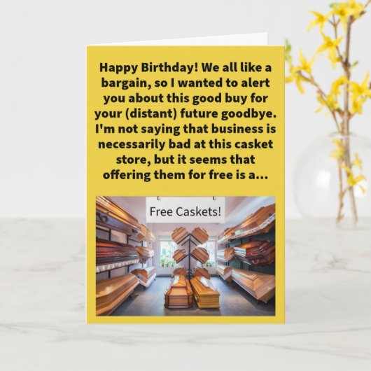 プンおもしろいデッド景品ハッピーバースデー カード (黄色い花)