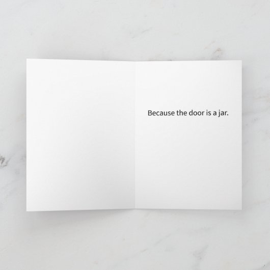 プンおもしろいドアは瓶ハッピーバースデー カード (内部)