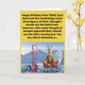 プンおもしろいドリーラマハッピーバースデー カード (黄色い花)