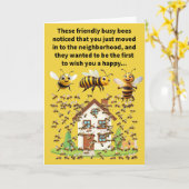 プンおもしろいハウスサウォーミング勇気付けられる カード (黄色い花)