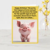 プンおもしろいハムカフスハッピーバースデー カード (黄色い花)
