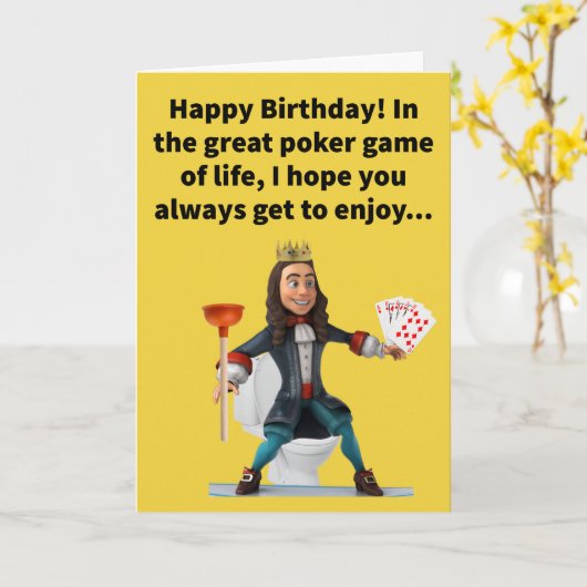 プンおもしろいフラ王室のッシュハッピーバースデー カード (黄色い花)