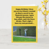 プンおもしろいヘッジファンドマネジャーハッピーバースデー カード (黄色い花)