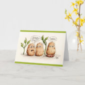 プンおもしろいポテトのグリーティングカード カード (黄色い花)