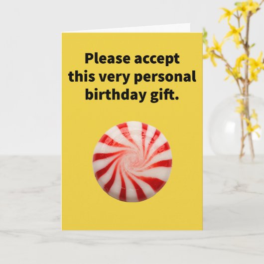 プンおもしろいミントフォーユー誕生日 カード (黄色い花)