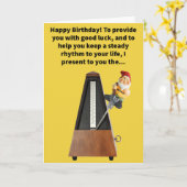 プンおもしろいメトロノームハッピーバースデー カード (黄色い花)