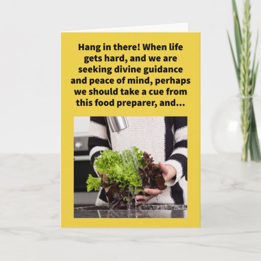 プンおもしろいレタス・スプレー勇気付けられる カード (正面)