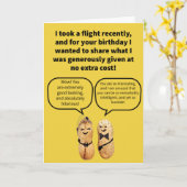 プンおもしろい無料ピーナッツハッピーバースデー カード (黄色い花)