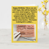 プンおもしろい縫合自己ハッピーバースデー カード (黄色い花)