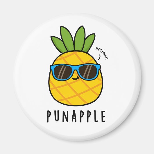 プンアップルおもしろいフルーツPineapple Pun マグネット (正面)