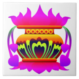 プンカラサスリランカ伝統的ポット繁栄 タイル