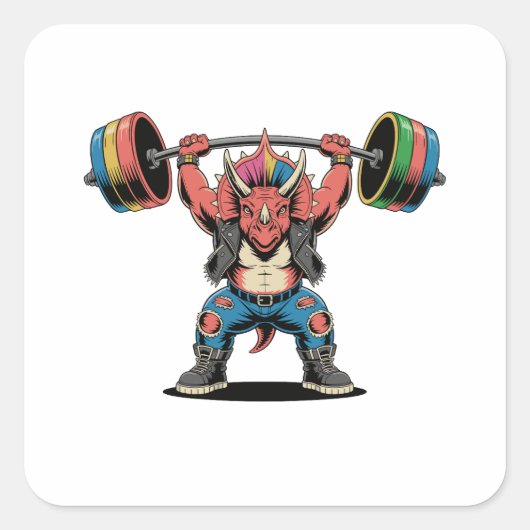 プンクロックステゴサウルス遊恐竜のギター スクエアシール (正面)