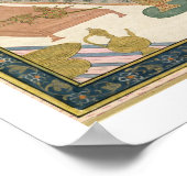 プンジのモグル宮殿のベッドにクリシュナとラダ ポスター (角)