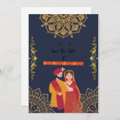 プンジャブ語の結婚式招待状 招待状 (正面/裏面)