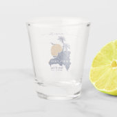 プンタカナカスタムネイビーミニマリスト結婚マップ ショットグラス