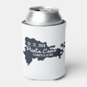 プンタカナカスタムネイビー結婚ミニマリストの地図 缶クーラー (缶正面)