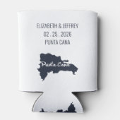 プンタカナカスタムネイビー結婚ミニマリストの地図 缶クーラー (裏面)