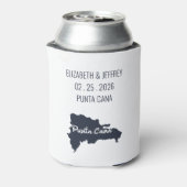 プンタカナカスタムネイビー結婚ミニマリストの地図 缶クーラー (缶裏面)