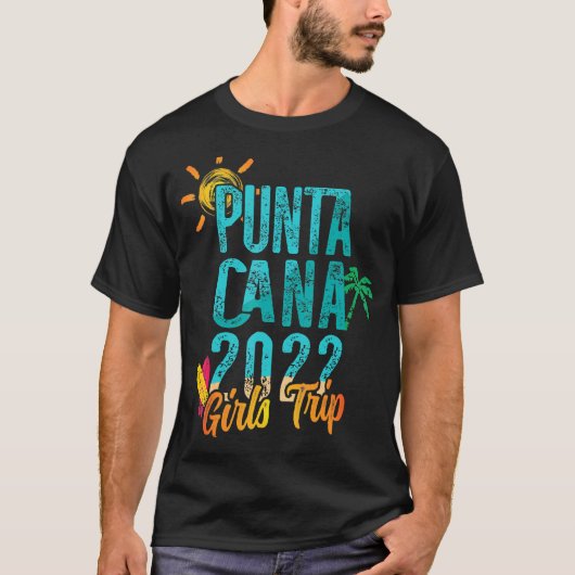 プンタカナガールズトリップ2022ドミニカ共和国サーフ Tシャツ (正面)
