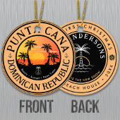 プンタカナドミニカトラベルファミリーバケーションサンセット セラミックオーナメント