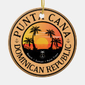 プンタカナドミニカトラベルファミリーバケーションサンセット セラミックオーナメント (正面)