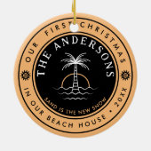 プンタカナドミニカトラベルファミリーバケーションサンセット セラミックオーナメント (裏面)