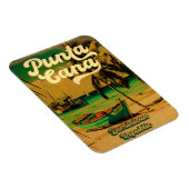 プンタカナドミニカパームツリービーチヴィンテージ マグネット (右側)