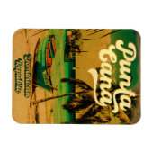 プンタカナドミニカパームツリービーチヴィンテージ マグネット (横)