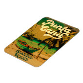 プンタカナドミニカパームツリービーチヴィンテージ マグネット (左側)