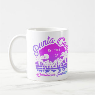 プンタカナドミニカパームツリーレトロサンセット80s コーヒーマグカップ