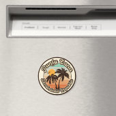 プンタカナドミニカパームツリーレトロサンセット80s マグネット (インサイチュ (食洗機))