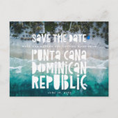 プンタカナドミニカビーチ結婚式日付を保存 案内ポストカード (正面)