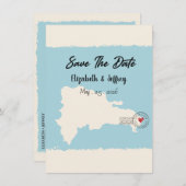プンタカナドミニカ共和国の地図この日を保存 招待状 (正面/裏面)