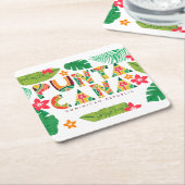 プンタカナドミニカ共和国コースター スクエアペーパーコースター (アングル)