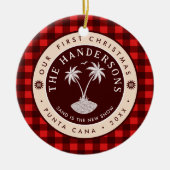 プンタカナドミニカ共和国パームツリーサミナリー セラミックオーナメント (正面)