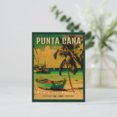 プンタカナドミニカ共和国ビーチヴィンテージ80s ポストカード (スタンド正面)