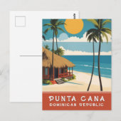 プンタカナドミニカ共和国レトロヴィンテージトラベル ポストカード (正面/裏面)