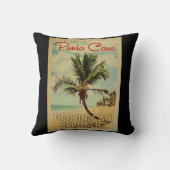 プンタカナドミニカ共和国ヴィンテージ旅行 クッション (裏面)