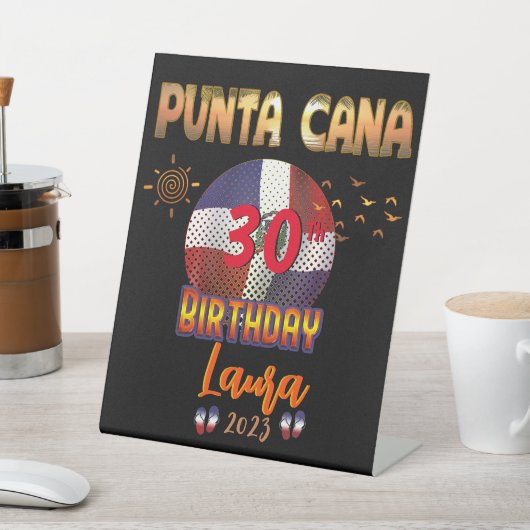 プンタカナドミニカ共和国誕生日トリップ 台座サイン (インサイチュ)