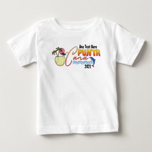 プンタカナバケーションビーチファミリーマッチンカスタムグT ベビーTシャツ (正面)