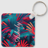 プンタカナビーチパーティーパーム葉ツリー夕日 キーホルダー (裏面)